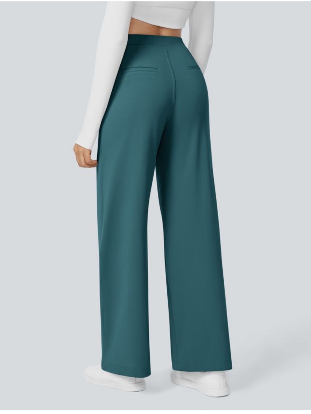 Halara Wide Leg High-Waist Pants in Atlantic Deep - PETITE - Picture 2 of 7